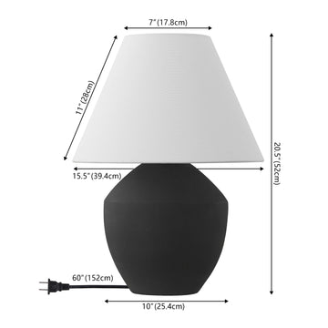 Ralf 20.5" Minimalist Scandinavian Resin/Iron LED Table Lamp - JONATHAN Y